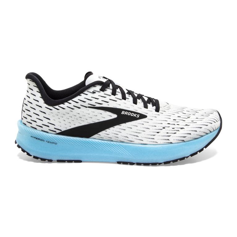 Brooks Hyperion Tempo Women's Road Running Shoes - White/Black/Iced Aqua (32056-YOKW)